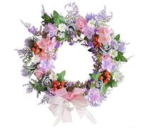 Couronne florale vibrante pour porte d'entrée 40,6 cm décoration pour espaces intérieurs ou extérieurs, parfaite pour toutes les occasions