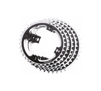 COURONNE FSA 38 DENTS 1X9V BCD 104 MM 4 TROUS RONDS VTT NOIR ARGENT ALUMINIUM