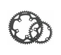 COURONNE FSA BCD 110 MM 5 TROUS 52 DENTS 2X11 VITESSE ALUMINIUM NOIR ARGENT ROAD