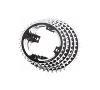 COURONNE FSA VTT 1X9 VITESSE 36 DENTS 104 MM 4 TROUS NOIR ARGENT ALUMINIUM