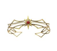Couronne Gothique En Métal Avec Étoile Et Strass, Diadème, Coiffe D'elfe De Fête Pleines Occasions(1ancient gold red)
