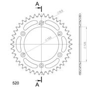 Supersprox Aluminium Honda 520x50 Ral210x50blk Rear Sprocket Argenté 50t