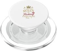 Couronne humoristique « I am the Queen of Fucking Everything » PopSockets PopGrip pour MagSafe
