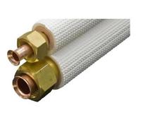 Couronne liaison frigorifique cuivre double 1/4- 3/8 - Isolé - Avec Dudgeons - 5 ML