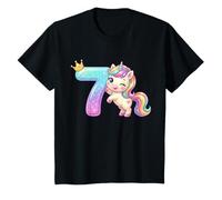 Couronne Licorne Arc-en-Ciel pour 7ème Anniversaire Fille T-Shirt
