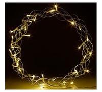 Couronne lumineuse décorative 30 cm avec 32 LED blanc chaud Blanc