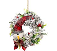 Couronne MagicHome Vianoce, naturelle, blanche, avec bonhomme de neige, 31x8 cm