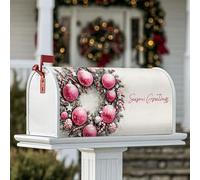 Couronne magnétique pour boîte aux lettres - Ornements festifs de Noël - Décoration de Noël - Motif canne à sucre d'orge - Pêche - Pour décoration de cour avant - 53,3 x 64,9 cm