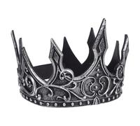 Couronne Majestueuse Pu Mousse Argenté, Couronne Médiévale Homme Ajustable