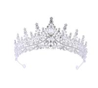 Couronne Mariage Dainty Queen Crown for Women, Crystal Princess Crown with Comb for Women, Bride Royal Headband Wedding Prom Pageant Party Halloween Cosplay(Silver White Diamond)