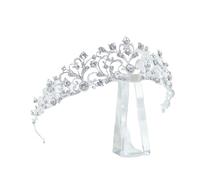 Couronne Mariage Dainty Queen Crown for Women, Crystal Princess Crown with Comb for Women, Bride Royal Headband Wedding Prom Pageant Party Halloween Cosplay(Silver)