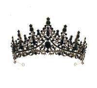 Couronne Mariage Dainty Queen Crown for Women, Crystal Princess Crown with Comb for Women, Bride Royal Headband Wedding Prom Pageant Party Halloween Cosplay(Golden Black Diamond)