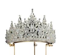 Couronne Mariage Dainty Queen Crown for Women, Crystal Princess Crown with Comb for Women, Bride Royal Headband Wedding Prom Pageant Party Halloween Cosplay(Silver)