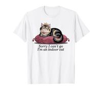 Couronne Mignonne avec Inscription « Sorry I Can't Go I'm an Indoor Cat » T-Shirt