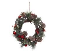 Couronne nature avec branches 30cm rouge - Feeric Lights & Christmas