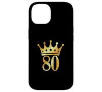Couronne Numéro 80 (Vintage Jaune) 80e Anniversaire Coque pour iPhone 14