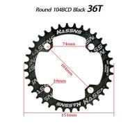 Couronne Ovale Pour Anneau De Chaîne Vtt,104bcd,30 32 34 36 38 40 42 Dents,Plateau De Vélo,Pignon Rond - Type Ha Black Round-36t