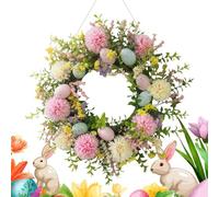 Couronne Pâques Artificielle - Colorée Guirlande Fleurs, Marguerites Œufs Printemps 15.75 Pouces, Déco | Fenêtre Mur Mariage Valentines Festival Ferme Porche, Printemps Été Pâques Couronne Porte Déco