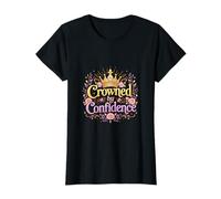 Couronné par Confidence Floral Queen Typographie T-Shirt