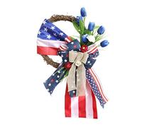 Couronne patriotique 7,4 pour quatrième commémoration, porte d'entrée, couronne blanche et bleue pour le jour de l'indépendance