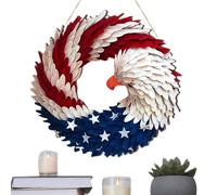 Couronne patriotique, guirlande de drapeaux d' rouge, blanc, bleu, adorable couronne de drapeau compacte, décorations de jour de l'indépendance, guirlande d'ailes courageuses renouvelées pour un