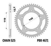 Couronne PBR acier C45 revenu 4671 - 525 47 dents