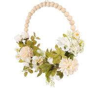 Couronne Plastique Soie Bois D'intérieur Fleurs Artificielles Suspendue Blanches