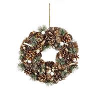 Feeric Lights & Christmas - Couronne de Noël décorative Marron glacé, pommes de pin, Ø34 cm