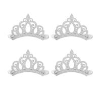 Couronne pour Cheveux de Bébé Fille Argentée, 4 Pièces, Tissu