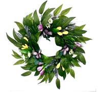 Couronne pour déco Été 50cm Fleurs et Papillons Réalistes Couronne