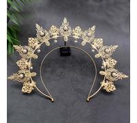 Couronne Princesse 1 pièce Couronne Halo Divine Tendance Baroque Tiare Neutre Fête Banquet Vacances(Color 02)