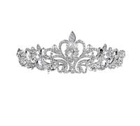 Couronne Princesse Tiare de mariée en cristal, couronne de mariée argentée, diadème, voile, tiare