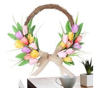 Couronne Printanière,Décoration De Bienvenue Guirlande Florale Artificielle,Couronne De Porte D'Entrée | pour Mur Fenêtre Maison Inxtérieur Extérieur Salon Chambre Mariage Fête Et Vacances