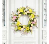Couronne Printemps,Couronne D'Oeuf De PâQues Fleur,DéCoration PrintanièRe pour Porte Et Maison,pour Maison Amis FêTes FenêTre ExtéRieur IntéRieur Porche Mur ExtéRieur
