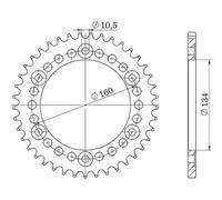 Supersprox Honda 520x43 Ral1308x43blk Rear Sprocket Argenté 43t