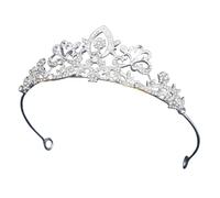 Couronne Rétro en Cristaux Argentés, Tiare Élégante pour Mariée | Fixation par Épingles, Ne Blesse ni Cheveux ni Peau, pour Coiffure Relevée, Concours