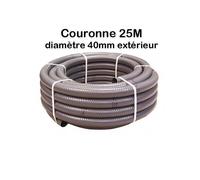 Couronne Rouleau 25m 40mm Tuyau Piscine PVC Pression Gris Souple Semi-Rigide 4cm