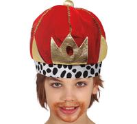 Couronne Royale Médiévale Accessoires de Luxe Pour Jeu d'Aventure Noël Carnaval Enfants Prince Princesse Mardi Gras Jeu de Rôle Fête de Contes de Fées Reine de Fête, Couleur : Rouge