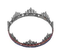 Couronne Royale Médiévale Noire en Alliage pour Homme Adulte | Tiare Cosplay Rétro, Ajustement Léger, Finitions Délicates pour Conventions et Scènes de Mariage