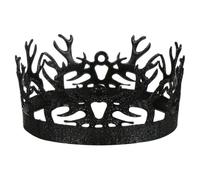 Couronne Royale Vintage Gothique Noire en Alliage Métal, Facile à Porter | Finition Antique, Style Élégant et Luxueux, pour Cosplay Roi et Look Gothique