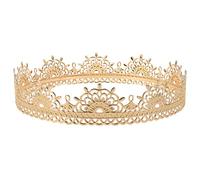 Couronne Royale Vintage pour Homme en Métal, Bandeau Chic Léger | Or, Confortable à Porter, pour Photos et Halloween, Style Rétro Charmant, Accessoire de Scène