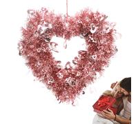 Couronne Saint-Valentin Déco Saint-Valentin - Décoration de Fête en Forme de Cœur - Couronne Polyvalente Intérieur Extérieur | pour Occasions Festives, Rassemblements Familiaux, Cuisine, Entrée Et