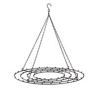 Couronne suspendue en métal noire - 42 cm - Couronne de plafond avec chaîne - Décoration de Noël - Décoration de l'Avent