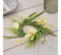 Couronne Tulipes Jaune Sorbet & Marguerites pour Bougie