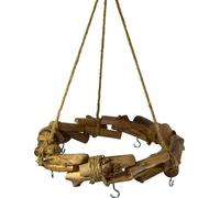 Couronne TWIGS à suspendre en bois naturel - avec 5 crochets - env. Ø 32 cm