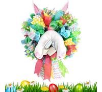 Couronne Œufs Pâques en Tissu - 45x30cm, Guirlande Artificielle pour Porte D'Entrée | Ornement Suspendu Lapin, Décoration pour Salon, Chambre, Cuisine, Couloir Et Cheminée.