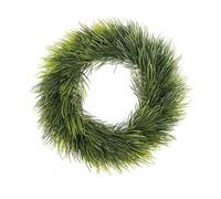Couronne verte artificielle ronde pour porte d'entrée et décoration d'intérieur, fabriquée à partir de PVC qui offre un aspect de verdure naturelle sans entretien (35 cm)