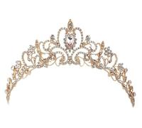 Couronne Waterdrop Leaf Fairy Crown Headpiece, Wedding Party Accessory(Gold2)