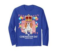 Couronnement Britannique pour Enfants et Cavalier King Charles Coronation Manche Longue, Unisexe pour Adultes, Bleu Royal, XXL