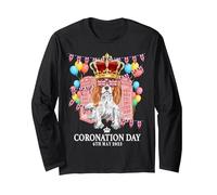Couronnement Britannique pour Enfants et Cavalier King Charles Coronation Manche Longue, Unisexe pour Adultes, Noir, S